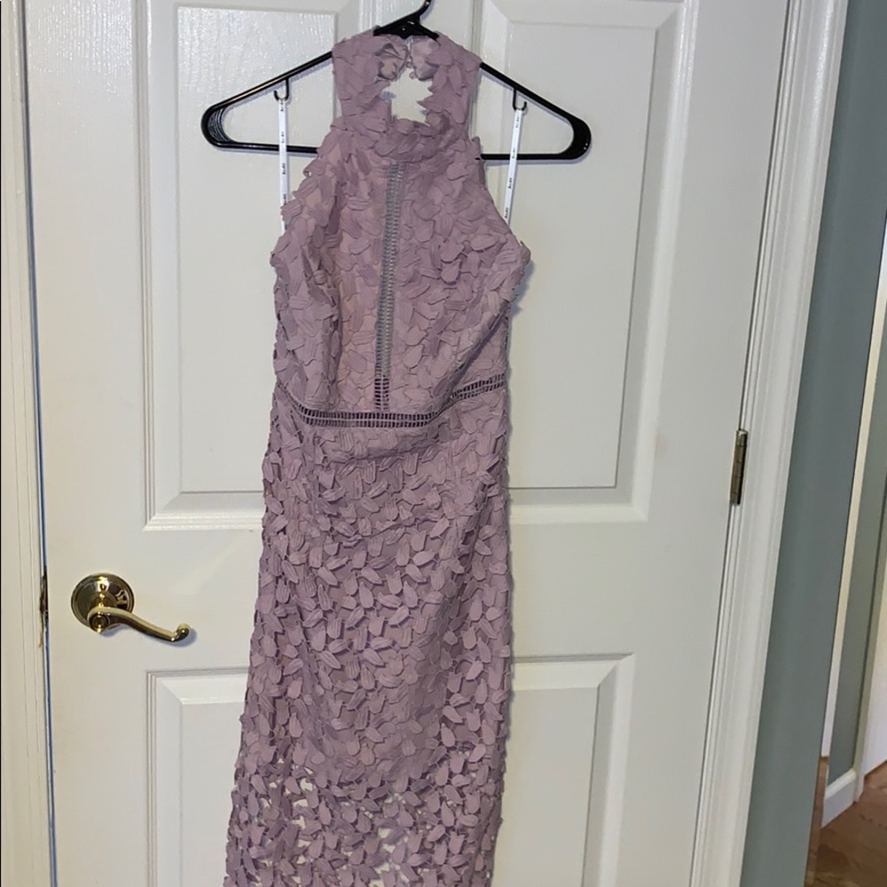 purple/lavender midi dress